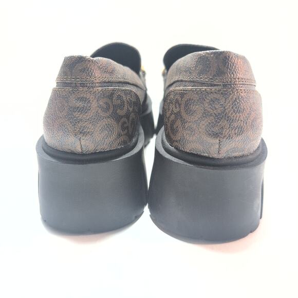 Guess GBG Los Angeles Collie Chumky Heel T Bar Loafers Faux Leather Women's 7.5 - Picture 5 of 10